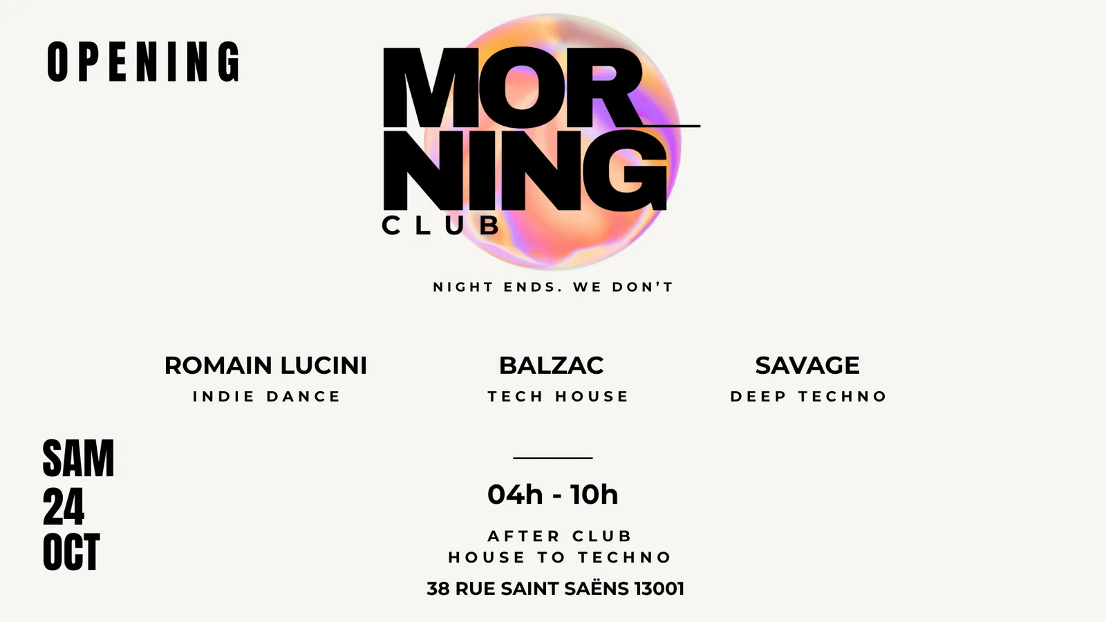 After Morning Club Opening - House to Techno