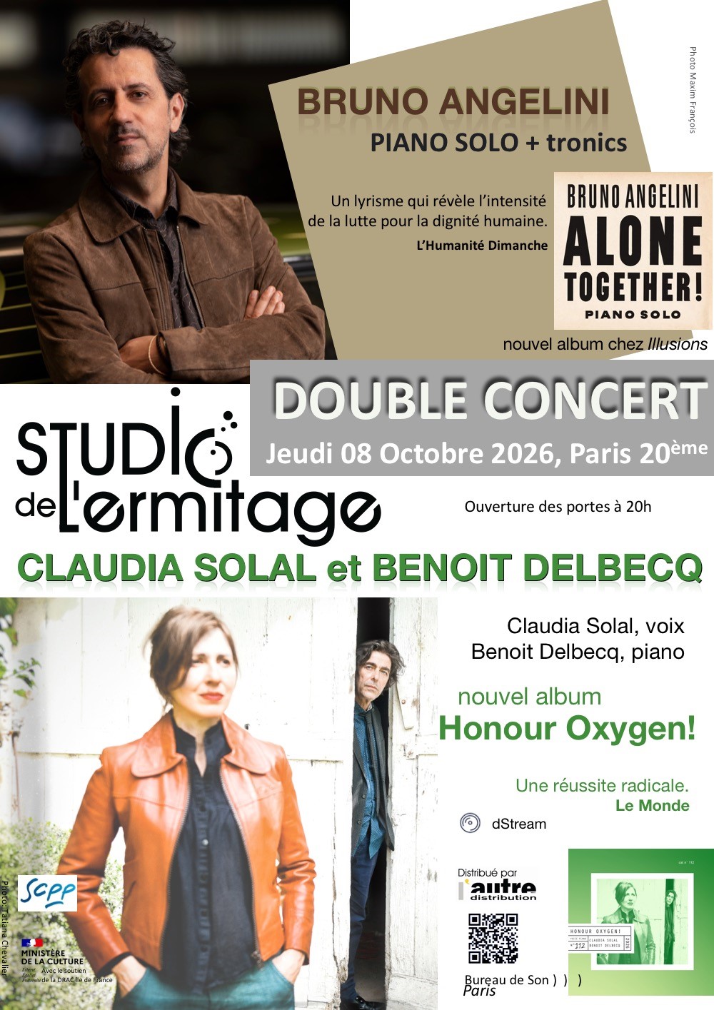 Claudia Solal et Benoît Delbecq // Bruno Angelini