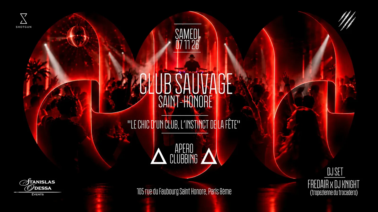 Club Sauvage Saint-Honoré - Apéro Early Clubbing