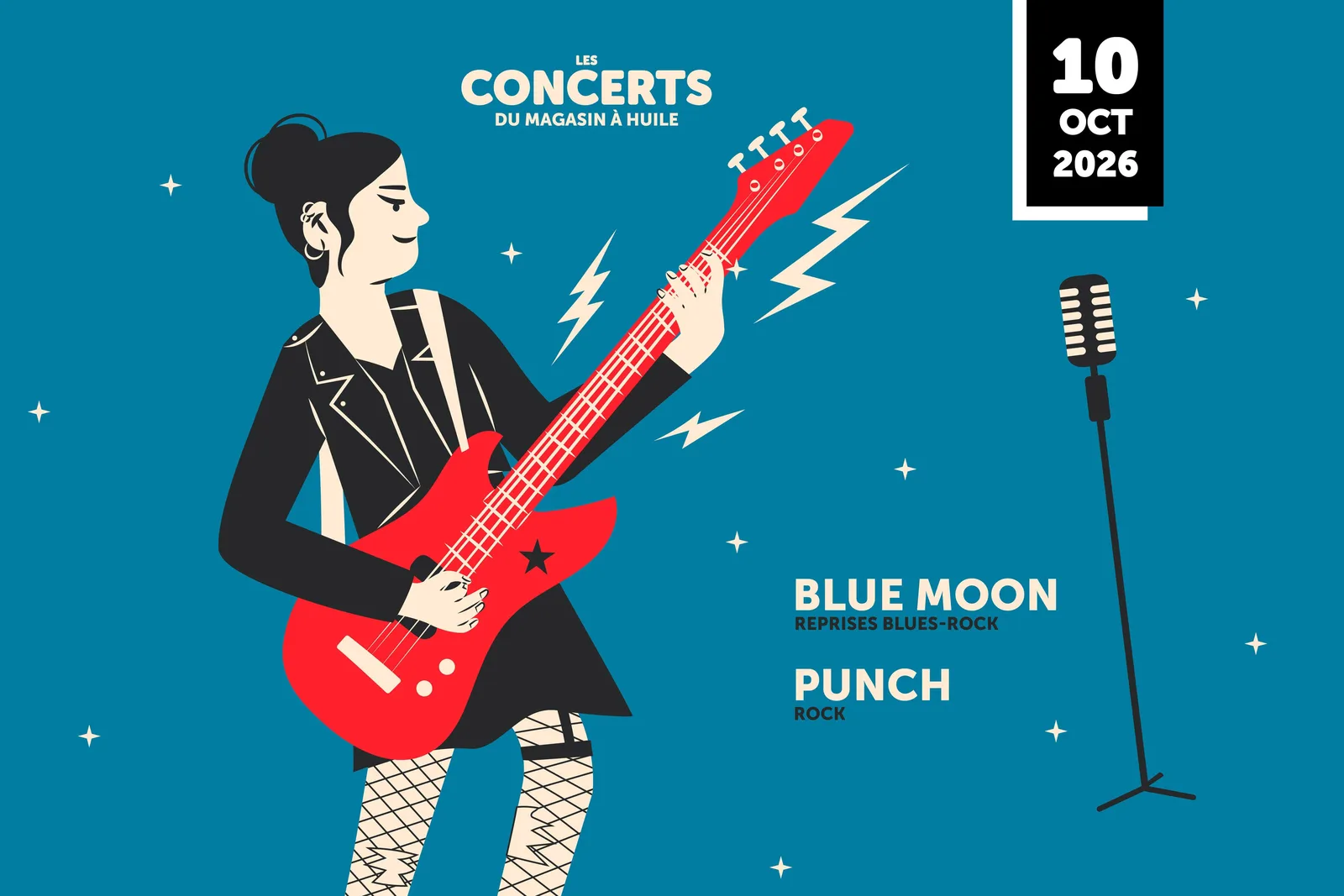 Concert blues-rock avec Blue Moon et Punch