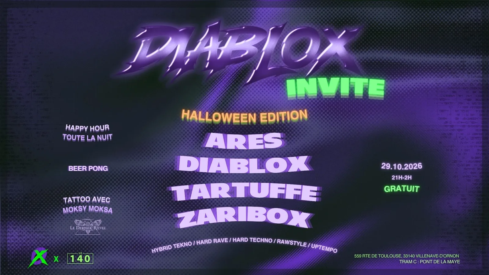 Diablox Invite, Ares, Diablox, Tartuffe et Zaribox