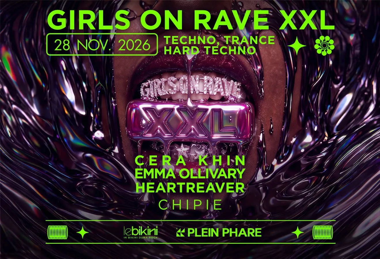 Girls on Rave XXL : Cera Khin + Emma Ollivary + Heartreaver + Chipie