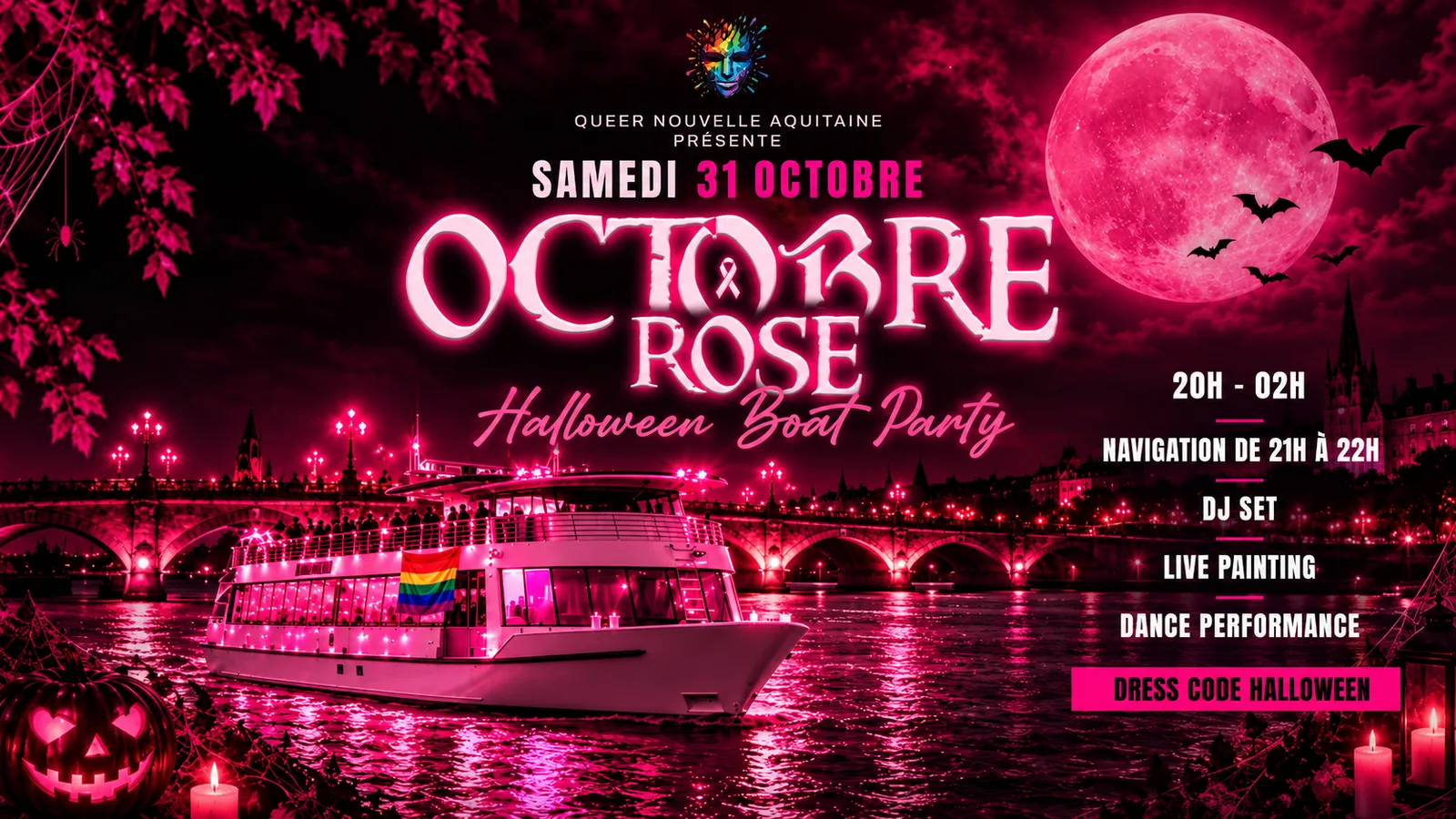 Halloween Boat Party - Octobre Rose