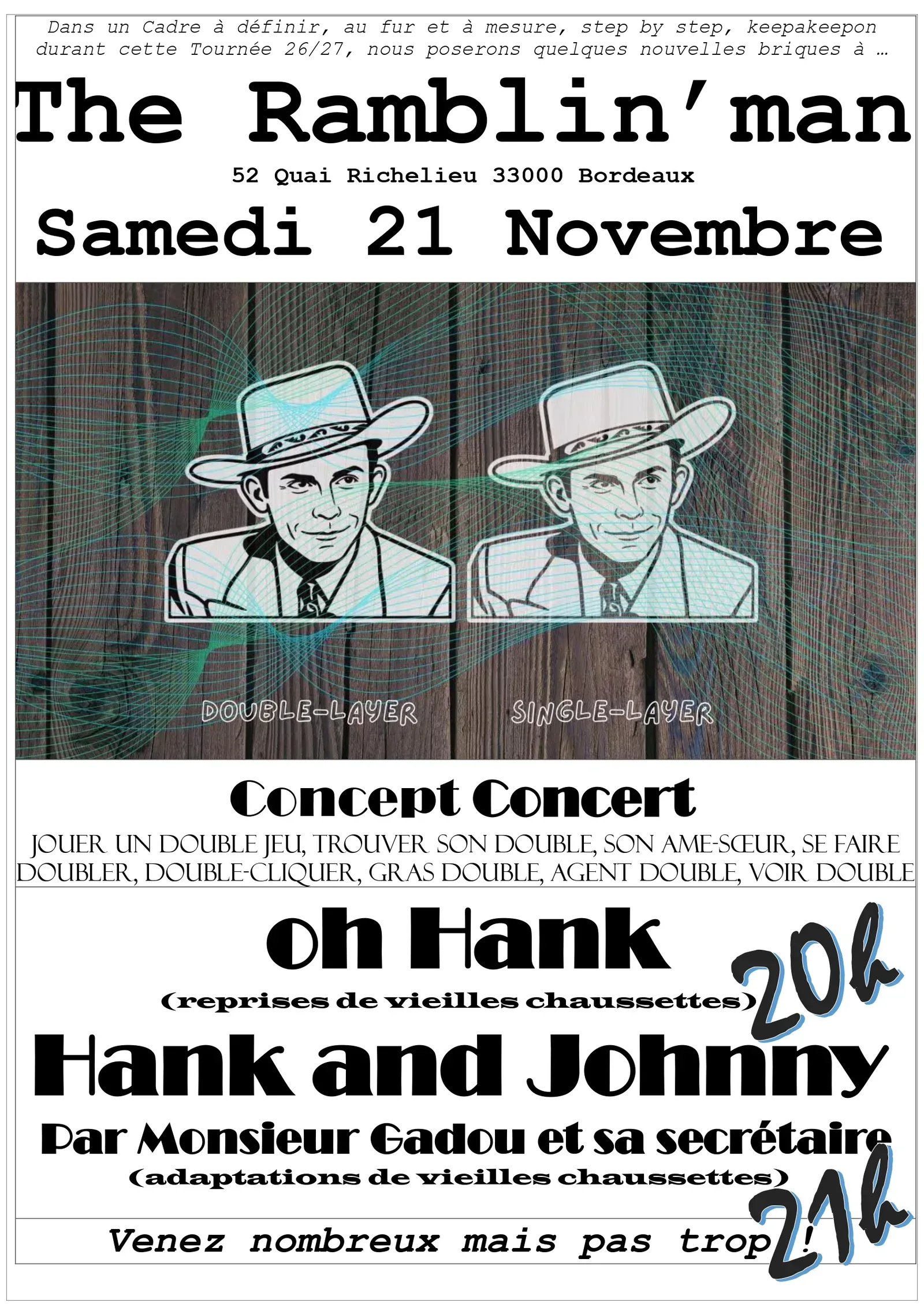 Oh Hank, Monsieur Gadou et sa secrétaire (playing Hank and Johnny)