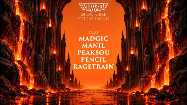 Vacarme w/ Ragetrain, Peaksou, MANIL, Pencil & Madgic !